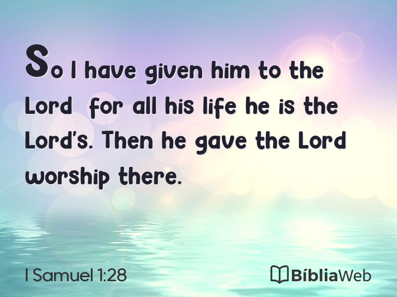 I Samuel 1:28 em imagem para compartilhar
