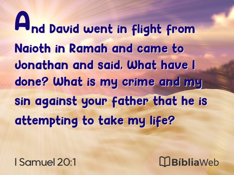 I Samuel 20:1 em imagem para compartilhar