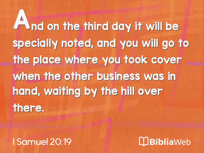I Samuel 20:19 em imagem para compartilhar