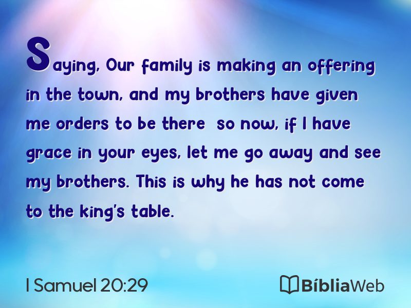 I Samuel 20:29 em imagem para compartilhar