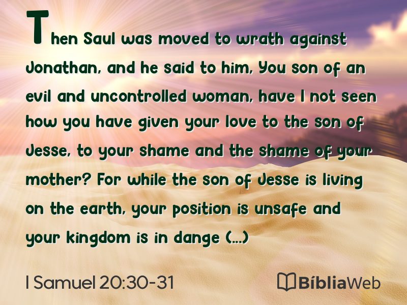 I Samuel 20:30-31 em imagem para compartilhar