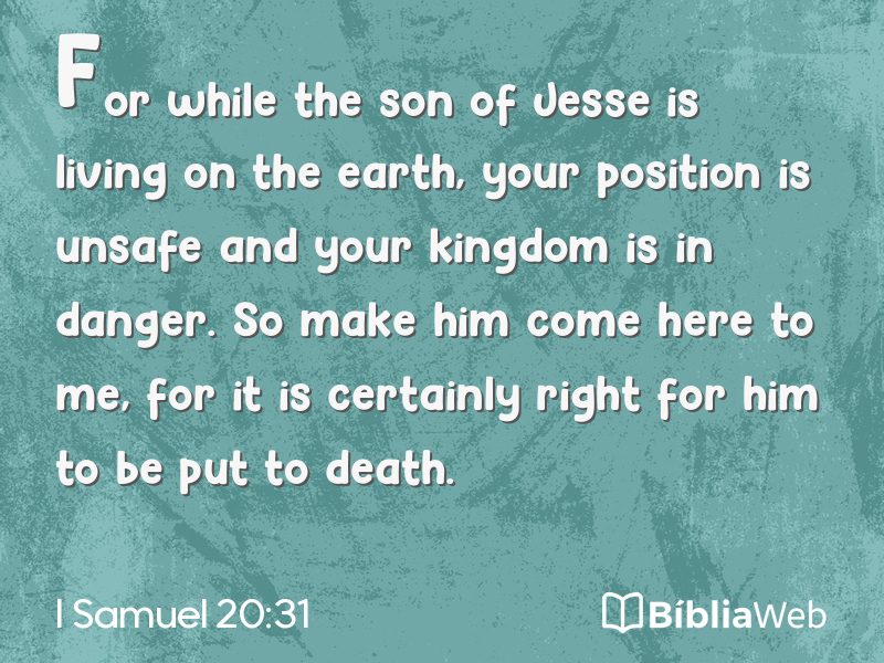 I Samuel 20:31 em imagem para compartilhar