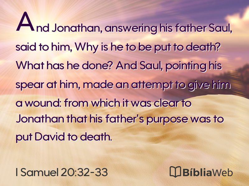 I Samuel 20:32-33 em imagem para compartilhar