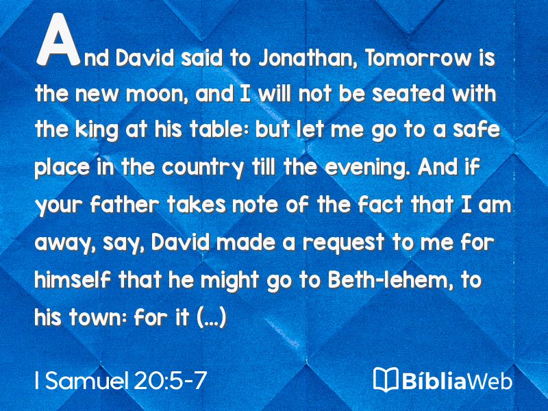 I Samuel 20:5-7 em imagem para compartilhar