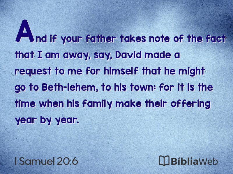 I Samuel 20:6 em imagem para compartilhar