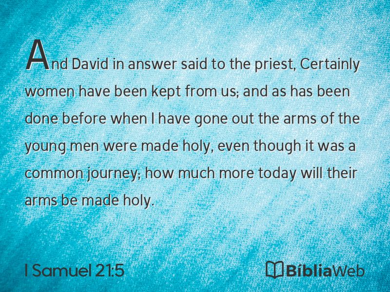 I Samuel 21:5 em imagem para compartilhar