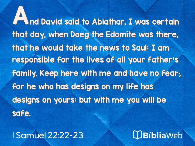 I Samuel 22:22-23 em imagem para compartilhar