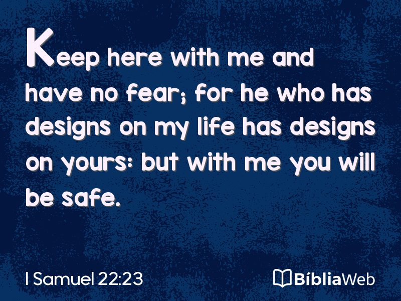 I Samuel 22:23 em imagem para compartilhar