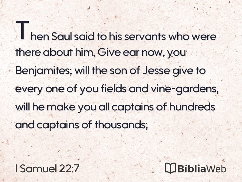 I Samuel 22:7 em imagem para compartilhar