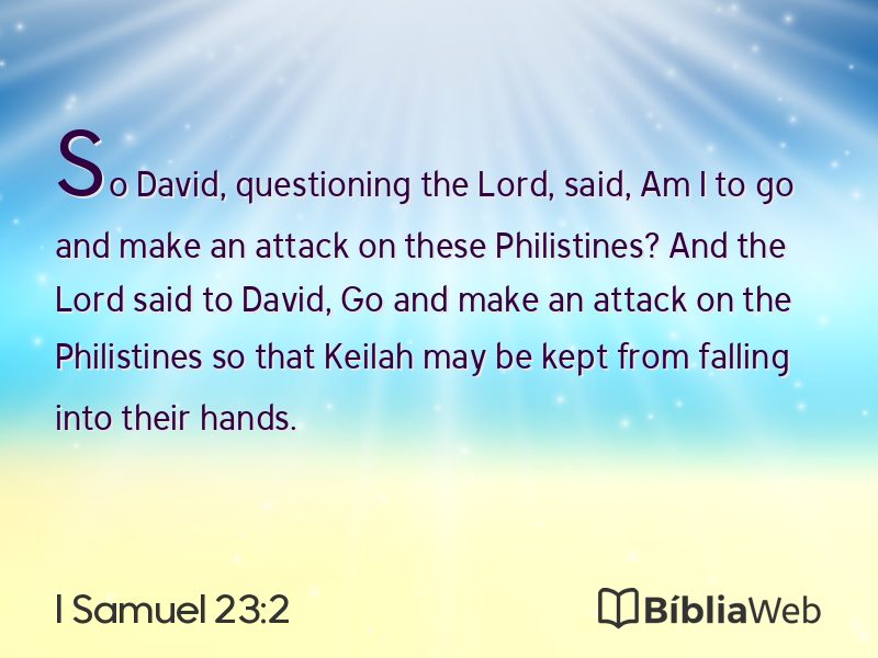 I Samuel 23:2 em imagem para compartilhar