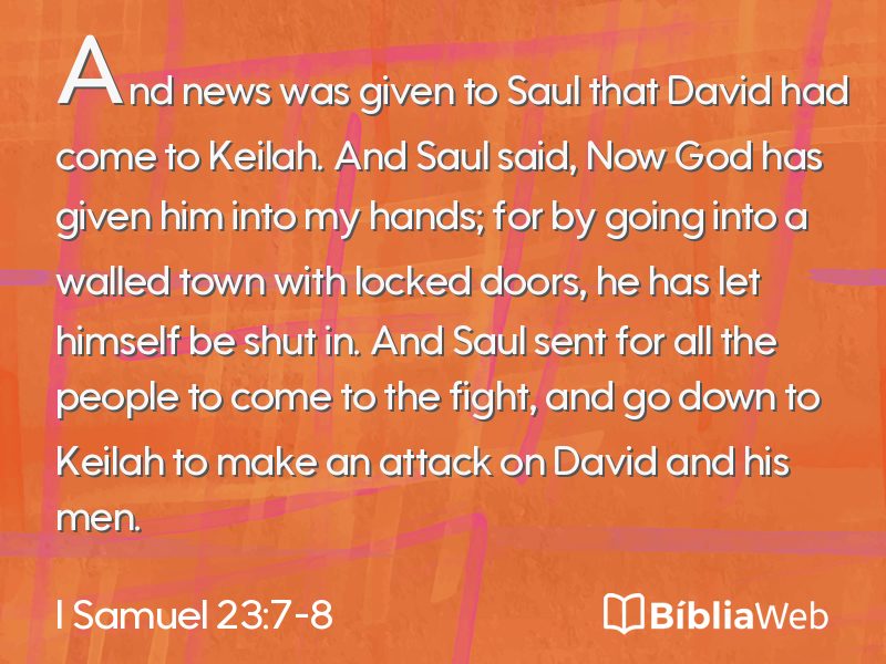 I Samuel 23:7-8 em imagem para compartilhar