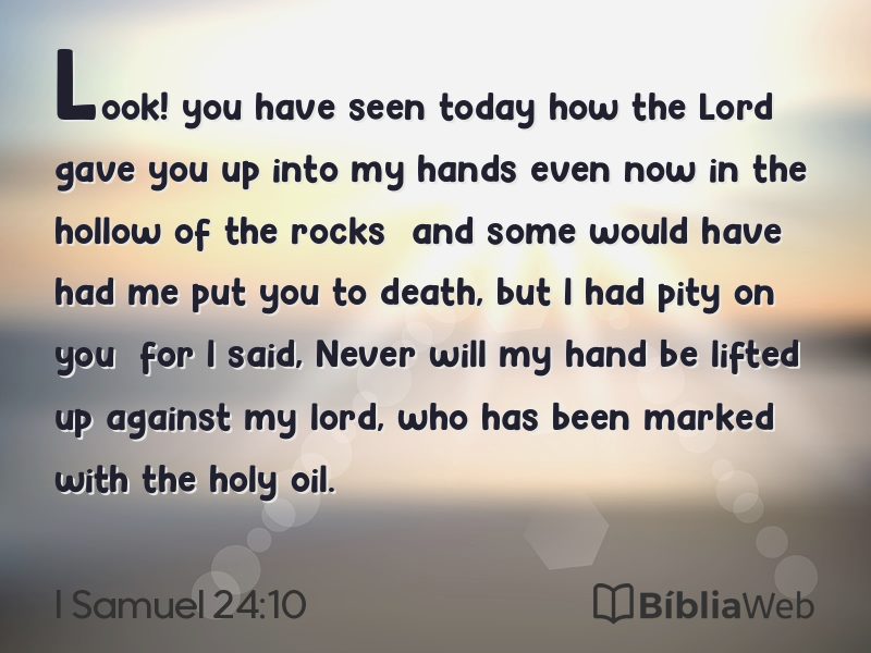 I Samuel 24:10 em imagem para compartilhar