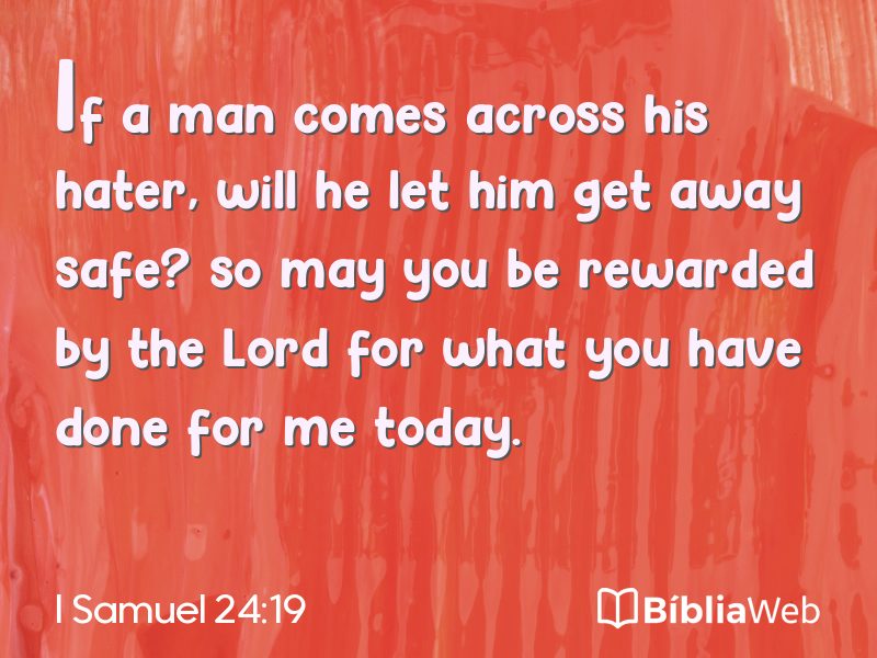 I Samuel 24:19 em imagem para compartilhar