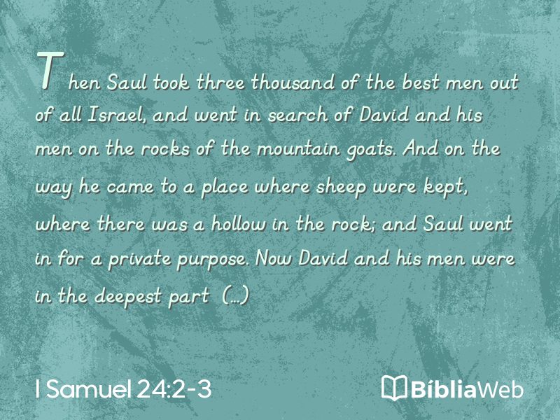 I Samuel 24:2-3 em imagem para compartilhar
