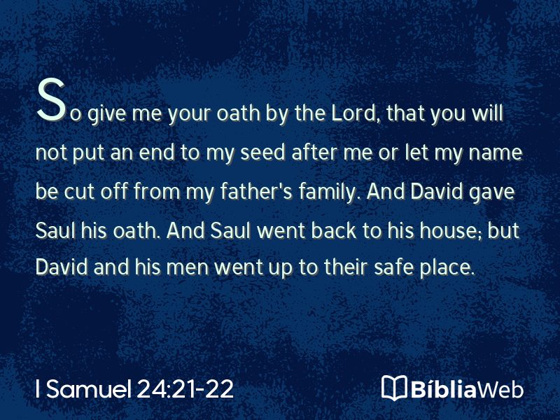 I Samuel 24:21-22 em imagem para compartilhar