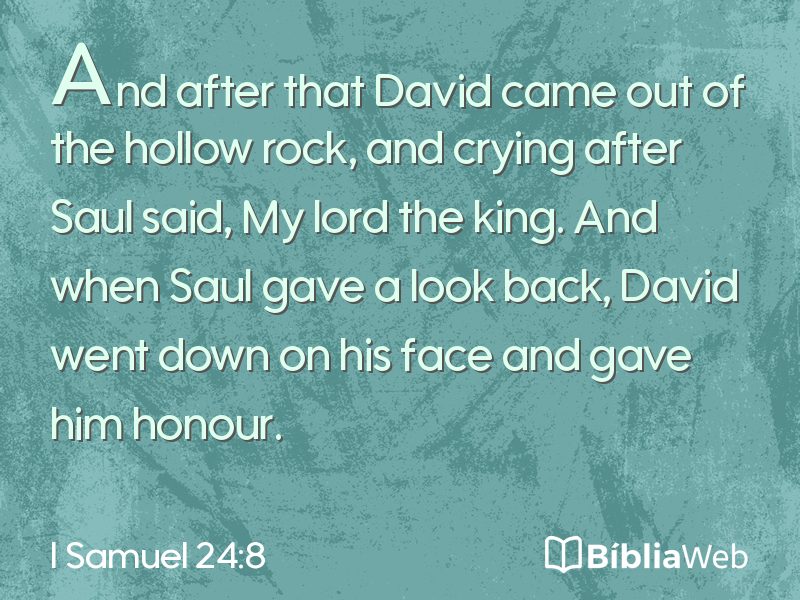 I Samuel 24:8 em imagem para compartilhar