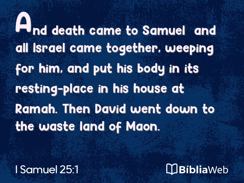 I Samuel 25:1 em imagem para compartilhar