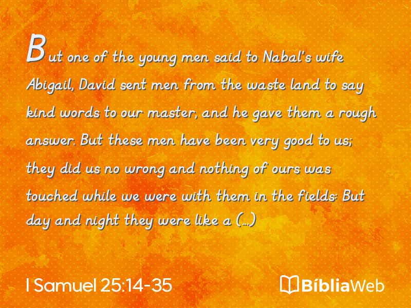 I Samuel 25:14-35 em imagem para compartilhar