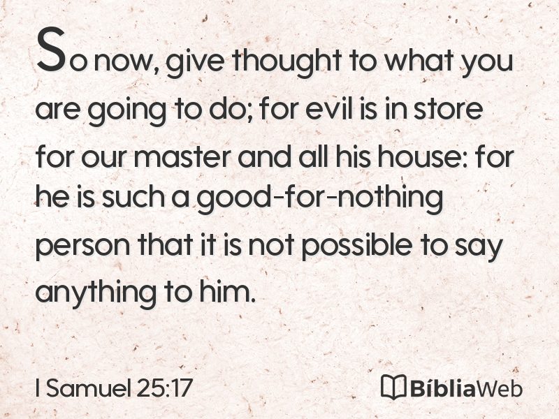 I Samuel 25:17 em imagem para compartilhar
