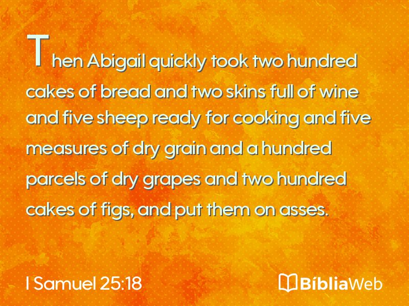 I Samuel 25:18 em imagem para compartilhar