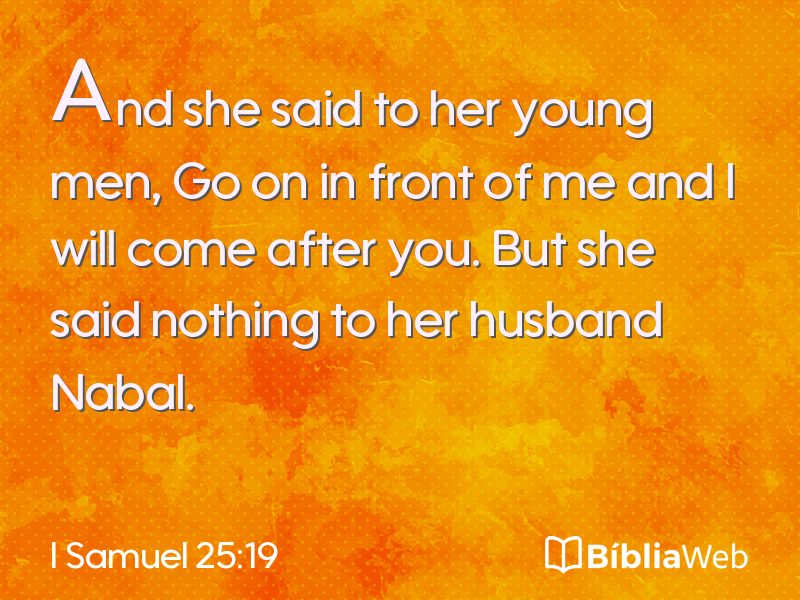 I Samuel 25:19 em imagem para compartilhar