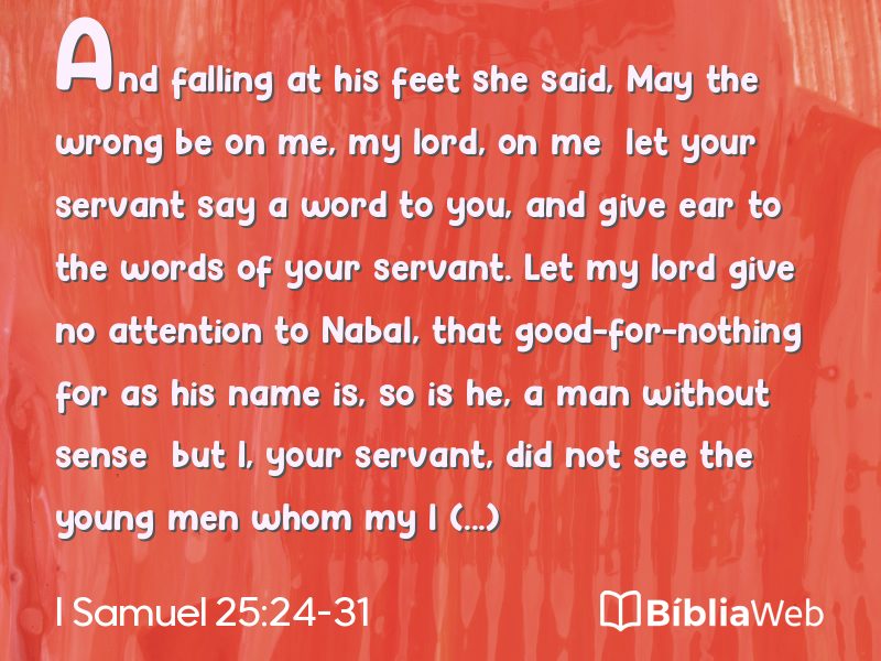 I Samuel 25:24-31 em imagem para compartilhar