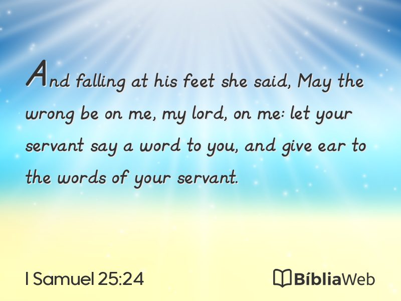 I Samuel 25:24 em imagem para compartilhar