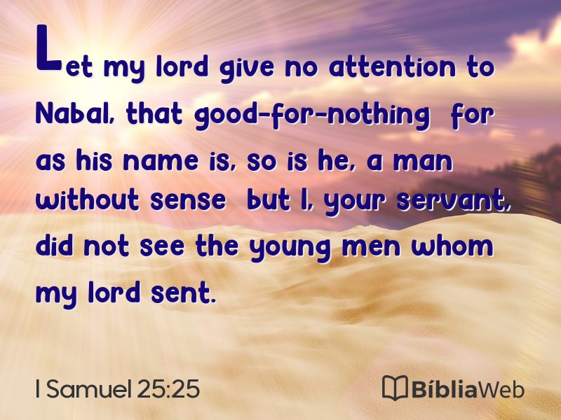 I Samuel 25:25 em imagem para compartilhar