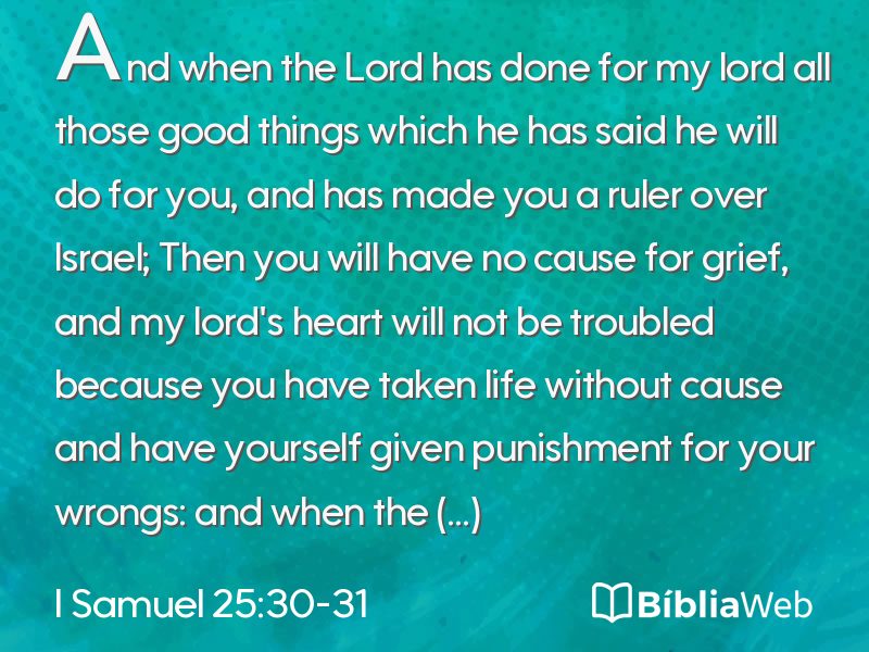 I Samuel 25:30-31 em imagem para compartilhar