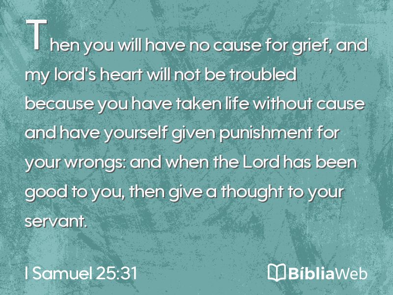 I Samuel 25:31 em imagem para compartilhar