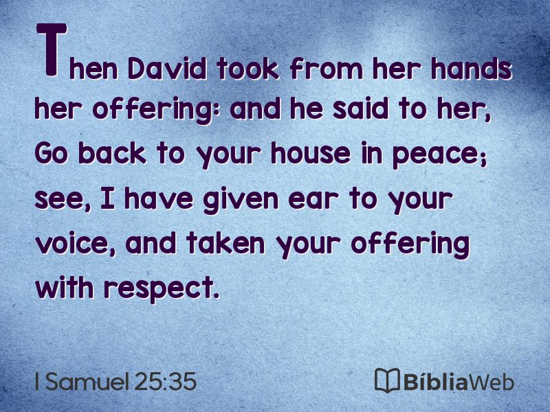 I Samuel 25:35 em imagem para compartilhar