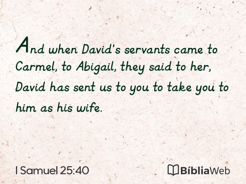 I Samuel 25:40 em imagem para compartilhar