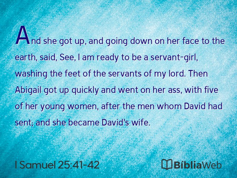 I Samuel 25:41-42 em imagem para compartilhar