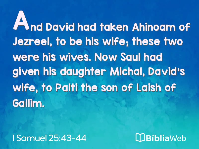 I Samuel 25:43-44 em imagem para compartilhar