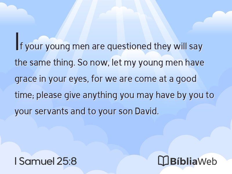I Samuel 25:8 em imagem para compartilhar