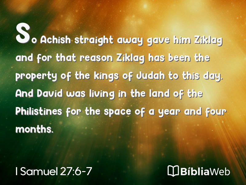 I Samuel 27:6-7 em imagem para compartilhar