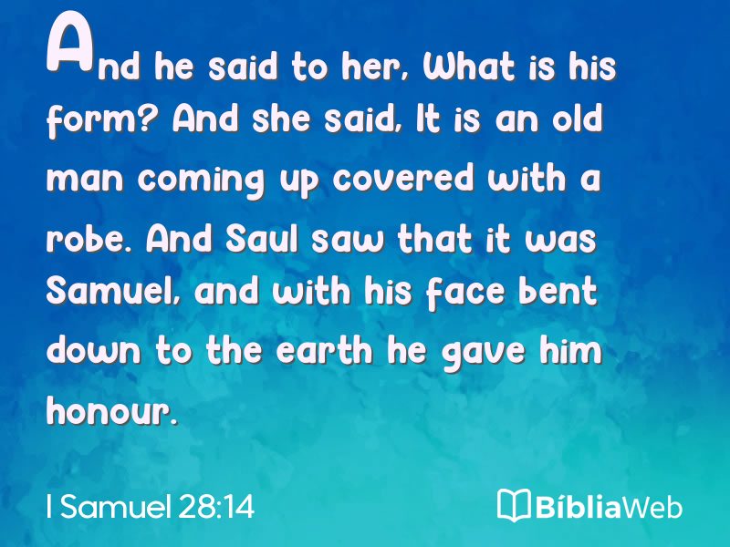 I Samuel 28:14 em imagem para compartilhar