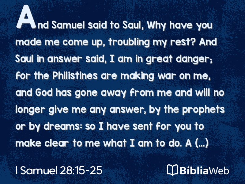 I Samuel 28:15-25 em imagem para compartilhar