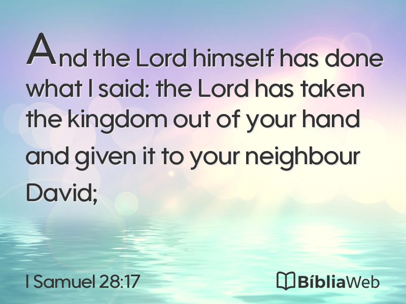 I Samuel 28:17 em imagem para compartilhar