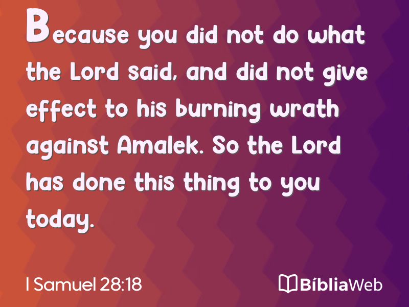 I Samuel 28:18 em imagem para compartilhar