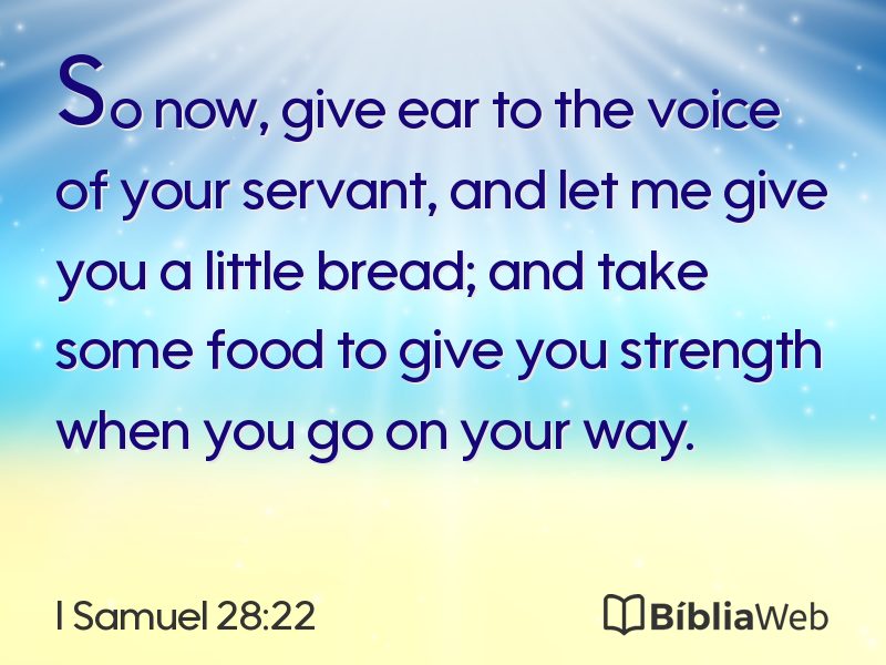 I Samuel 28:22 em imagem para compartilhar