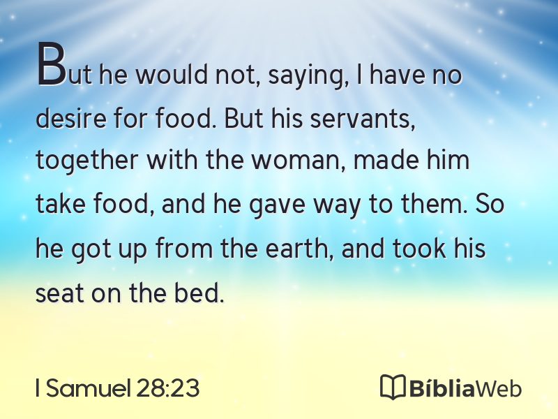 I Samuel 28:23 em imagem para compartilhar