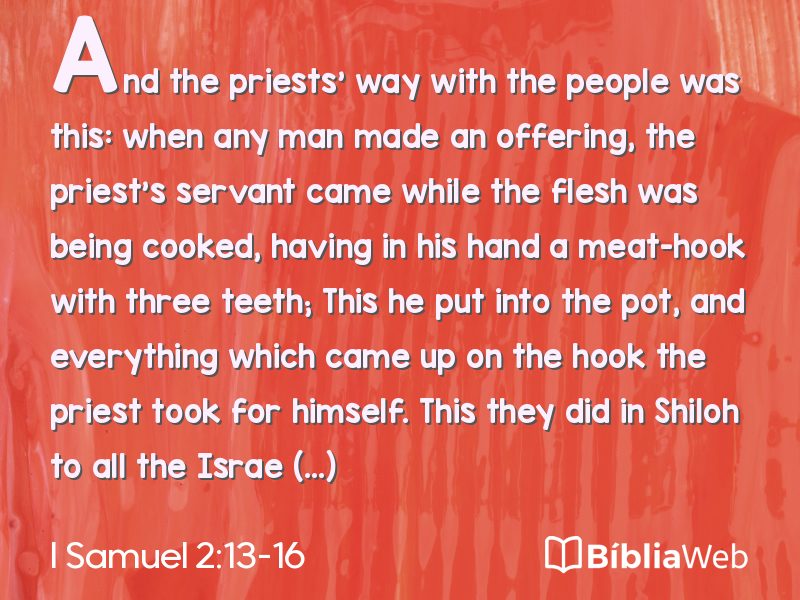 I Samuel 2:13-16 em imagem para compartilhar