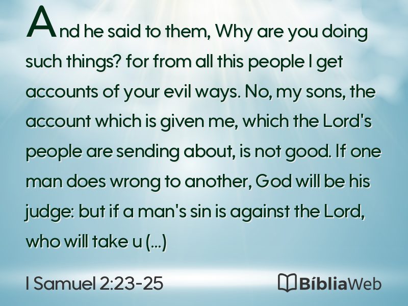I Samuel 2:23-25 em imagem para compartilhar