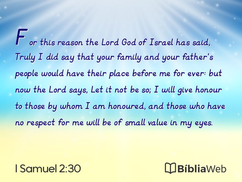 I Samuel 2:30 em imagem para compartilhar