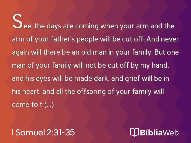 I Samuel 2:31-35 em imagem para compartilhar