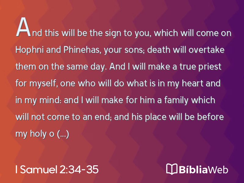I Samuel 2:34-35 em imagem para compartilhar