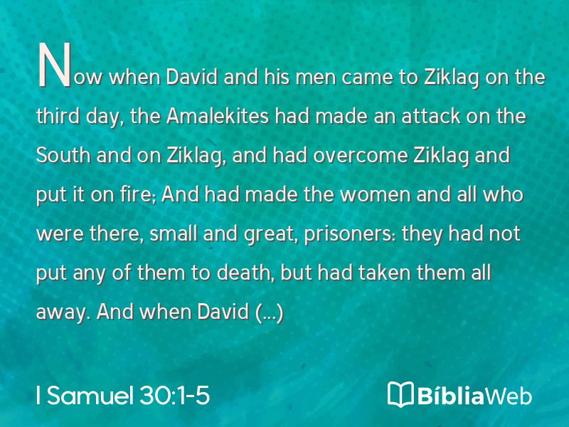I Samuel 30:1-5 em imagem para compartilhar