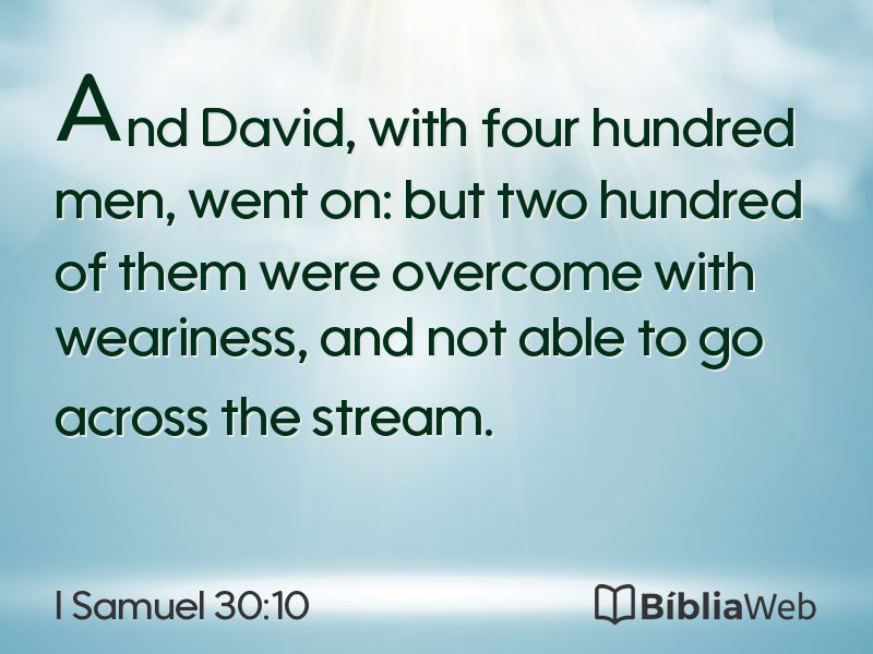 I Samuel 30:10 em imagem para compartilhar