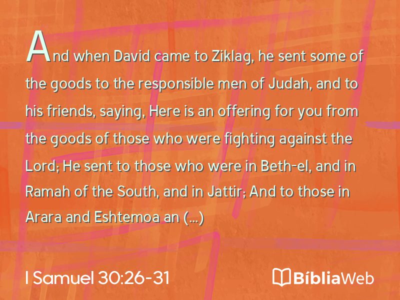 I Samuel 30:26-31 em imagem para compartilhar